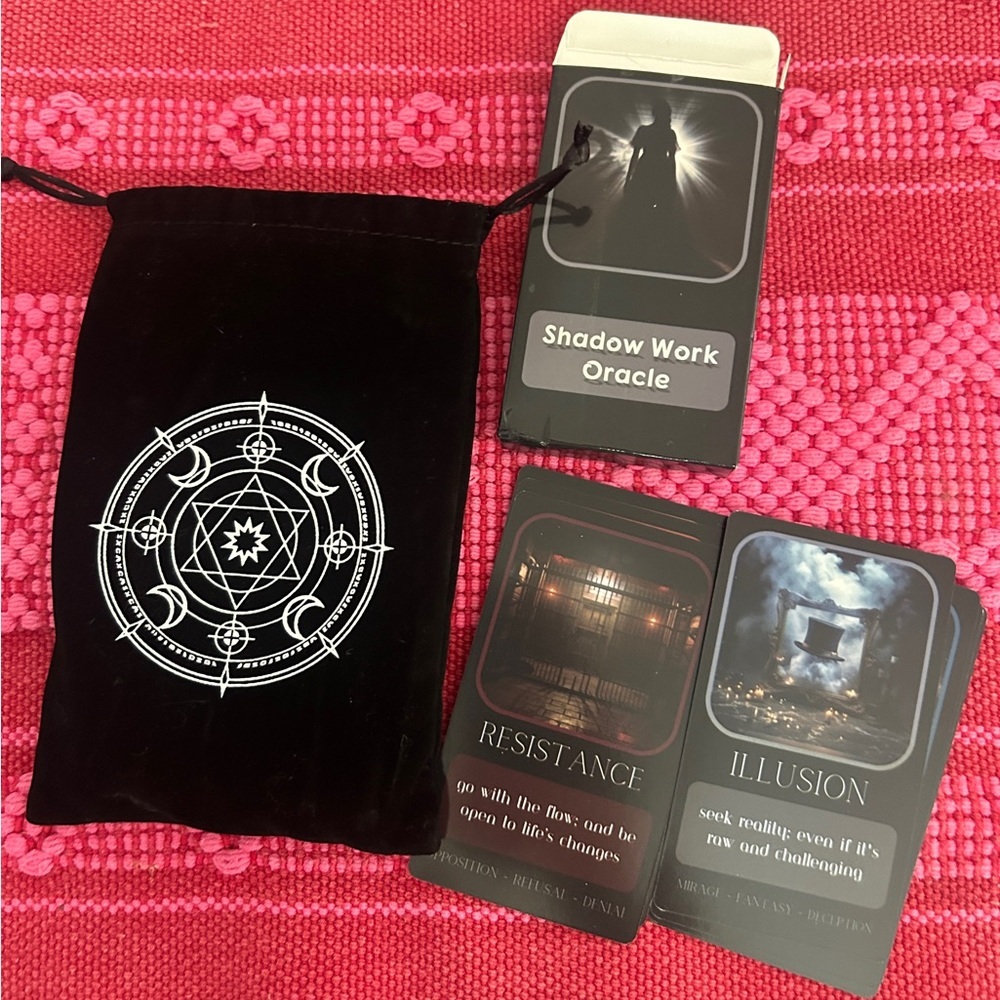 2 for $50 Shadow Work Oracle Card Set with Black Velvet Bag